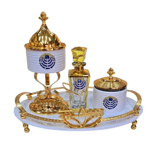 Luxury 5-Piece Bakhoor Burner Gift Set with Gold Accents