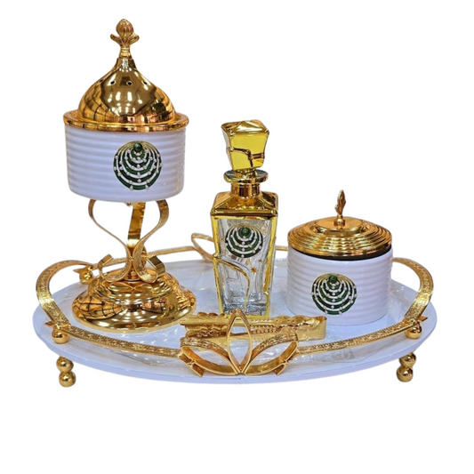 Luxury 5-Piece Bakhoor Burner Gift Set with Gold Accents