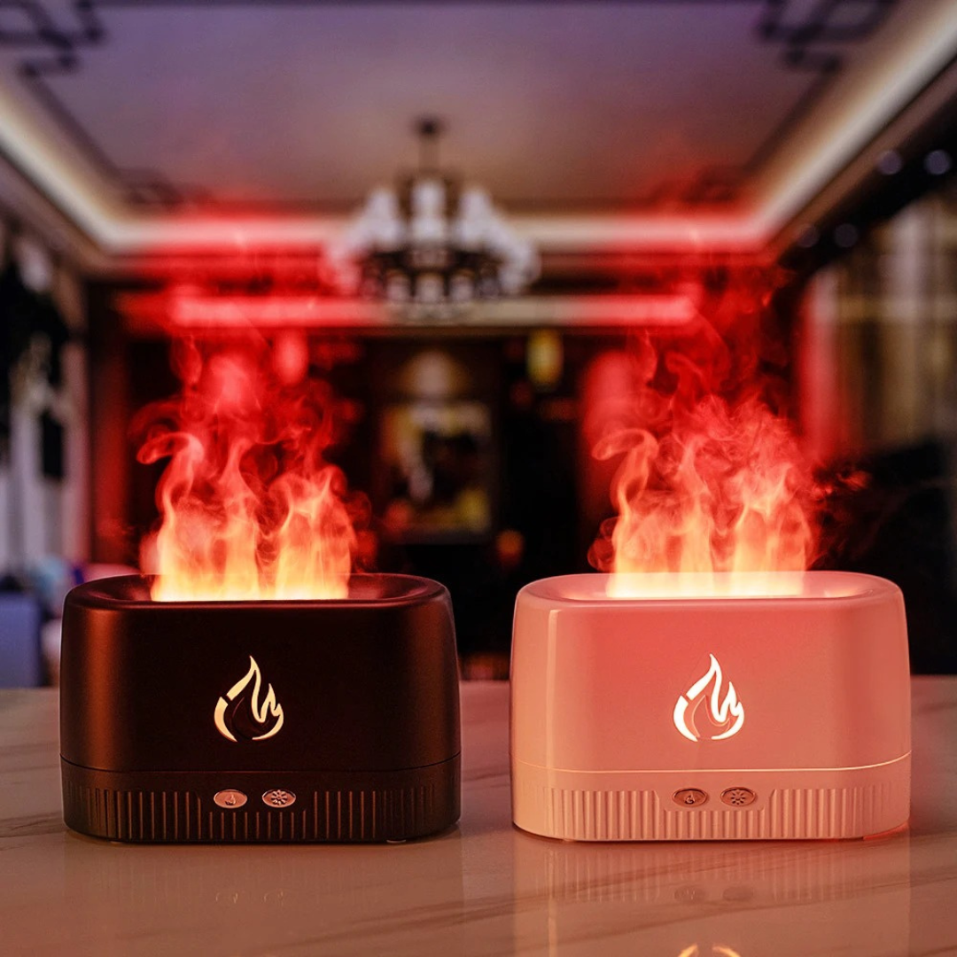 USB Electric Essential Oil Diffuser, Portable Humidifier & Air Freshener, LED Flame Effect Scent Diffuser