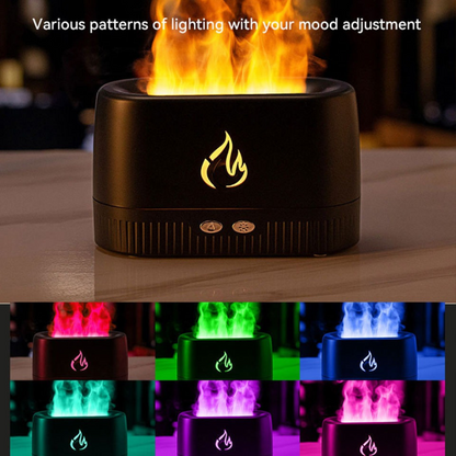 USB Electric Essential Oil Diffuser, Portable Humidifier & Air Freshener, LED Flame Effect Scent Diffuser