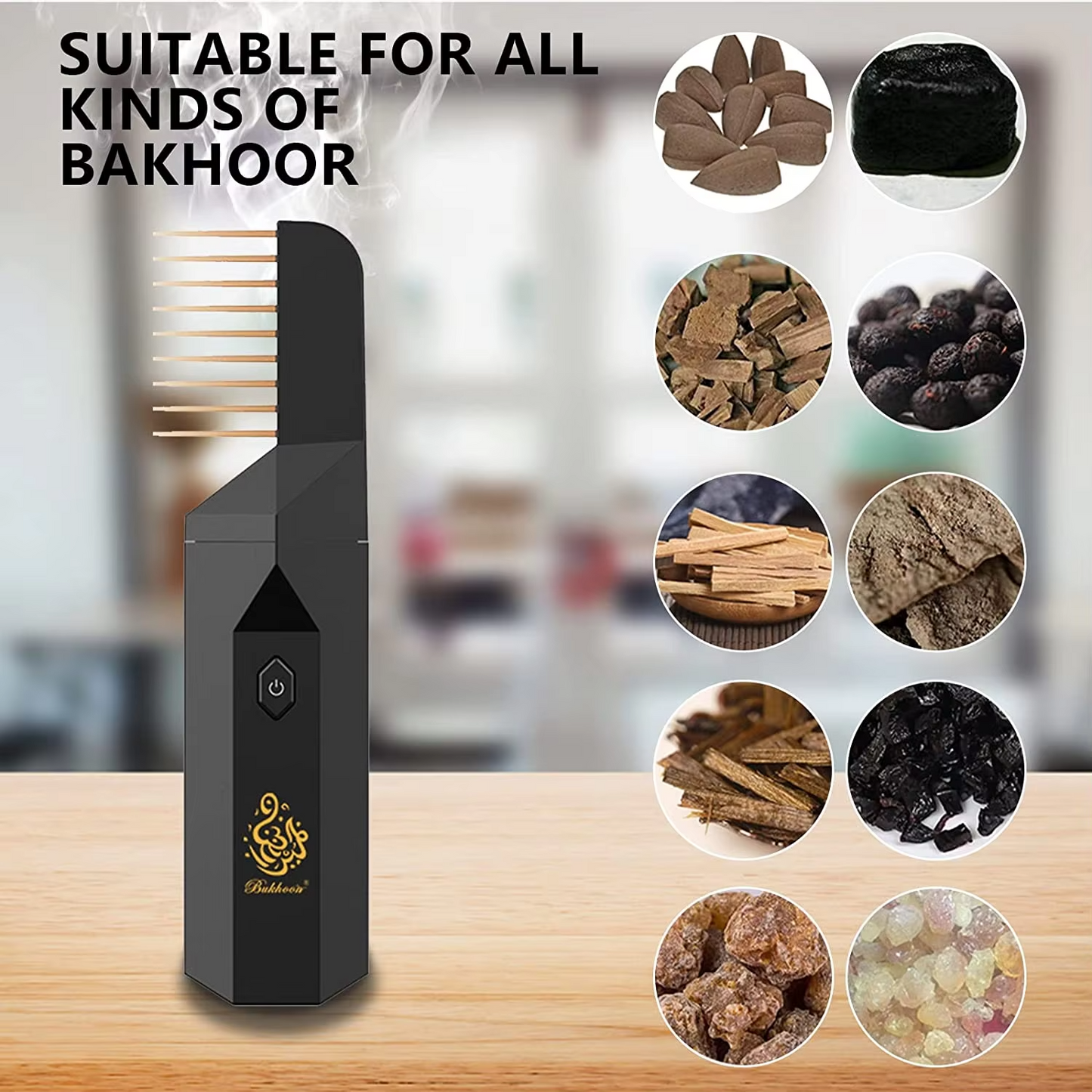 Rechargeable Bakhoor Hair Comb – Arabic Oud & Incense Diffuser for Hair
